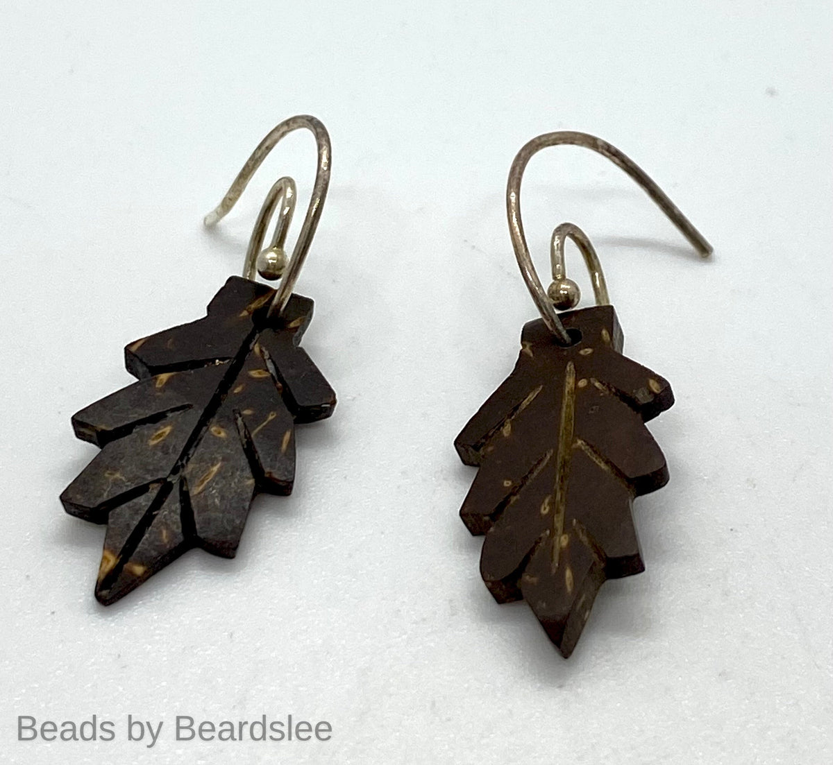Dark Brown Oak Leaf Earrings